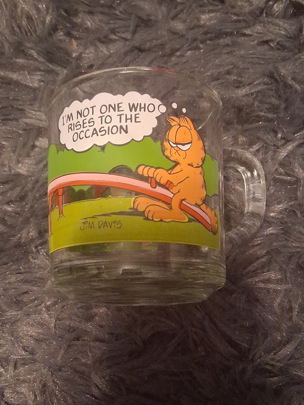Garfield Clear Glass Mug with Orange Garfield Graphic